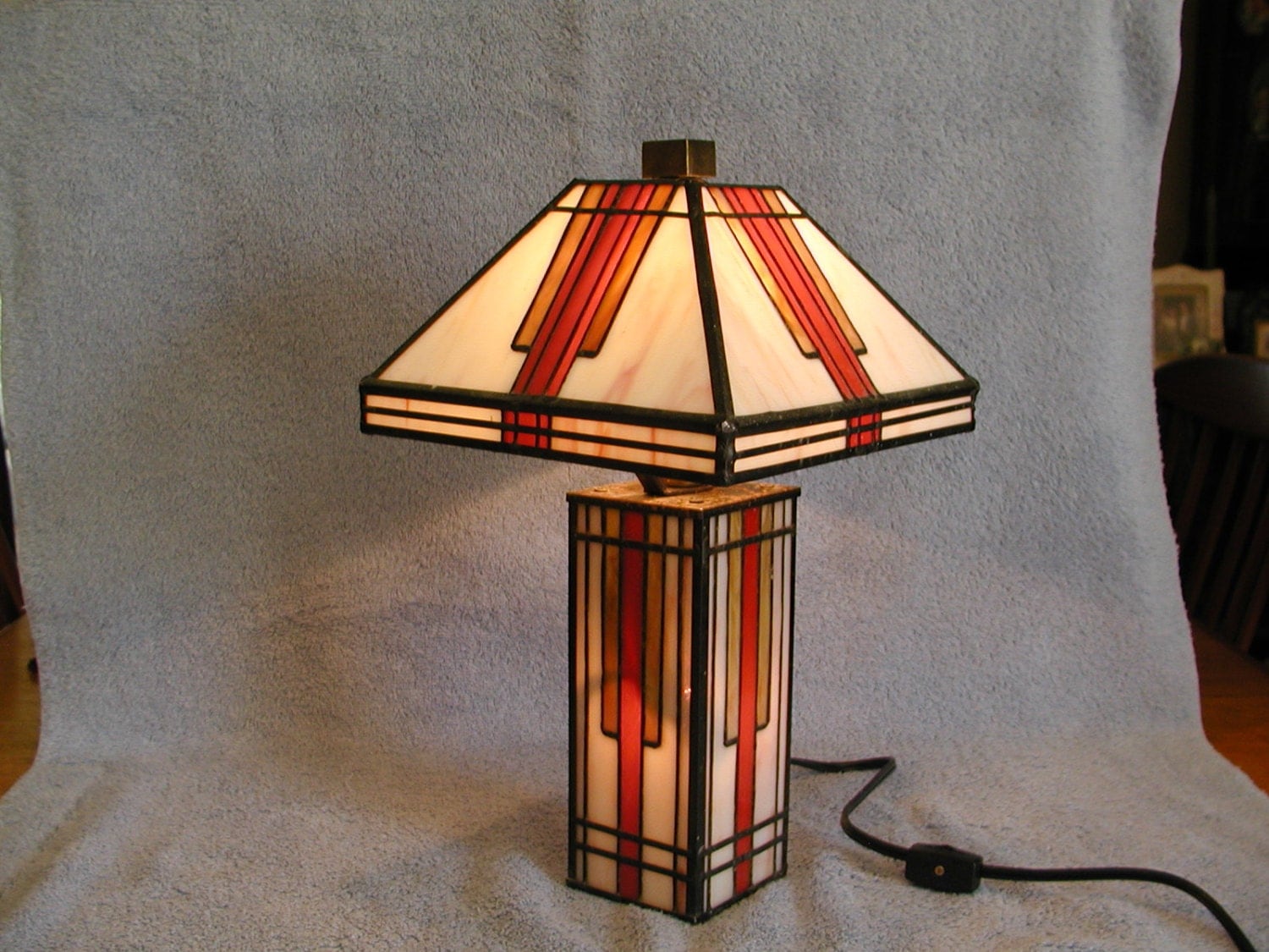 Stained Glass Lamp Mission Style by SandECollectibles on Etsy