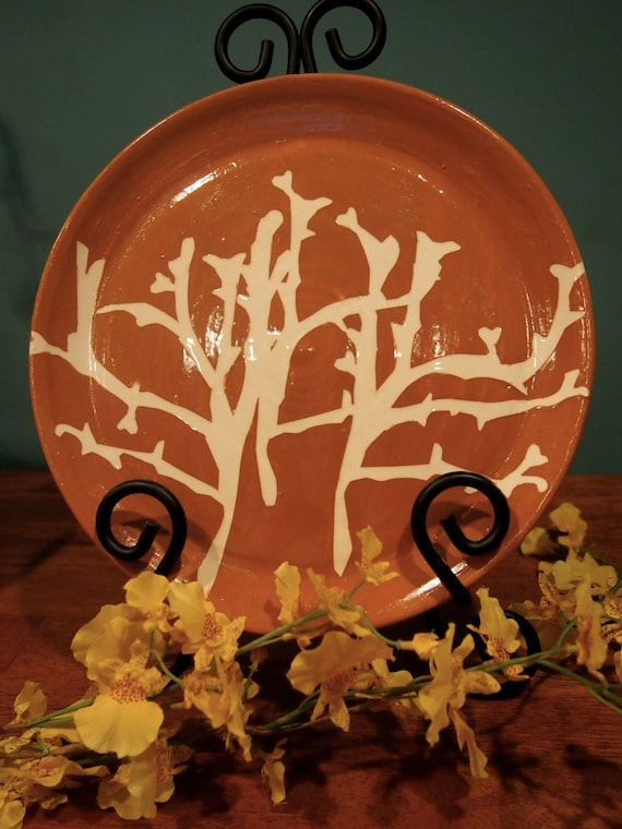 Tree Themed Glazed Plate