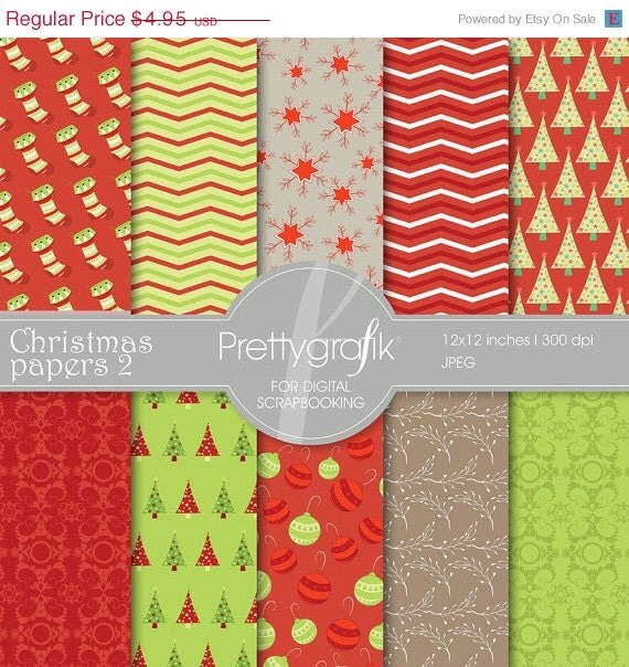 40% OFF SALE Christmas digital paper, commercial use, scrapbook papers, background - PS561 Il_570xn