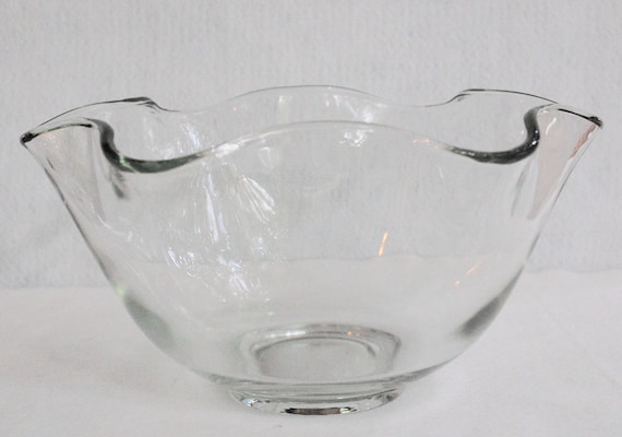 Vintage Fluted Glass Salad Bowl Mint By Lookslikevintagetome 3394