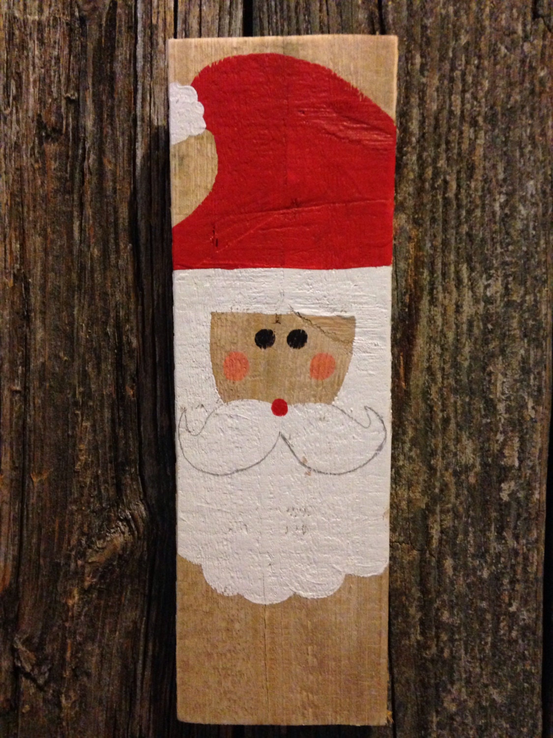 Reclaimed pallet wood Santa Claus Christmas wall art shelf