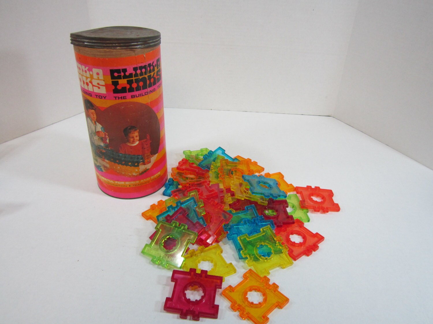 Vintage Building Link Toy ClinkALinks Plastic Links 1960s