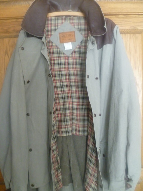 Vintage Outback Duster Coat Oilskin Jacket by VintageEstateLore