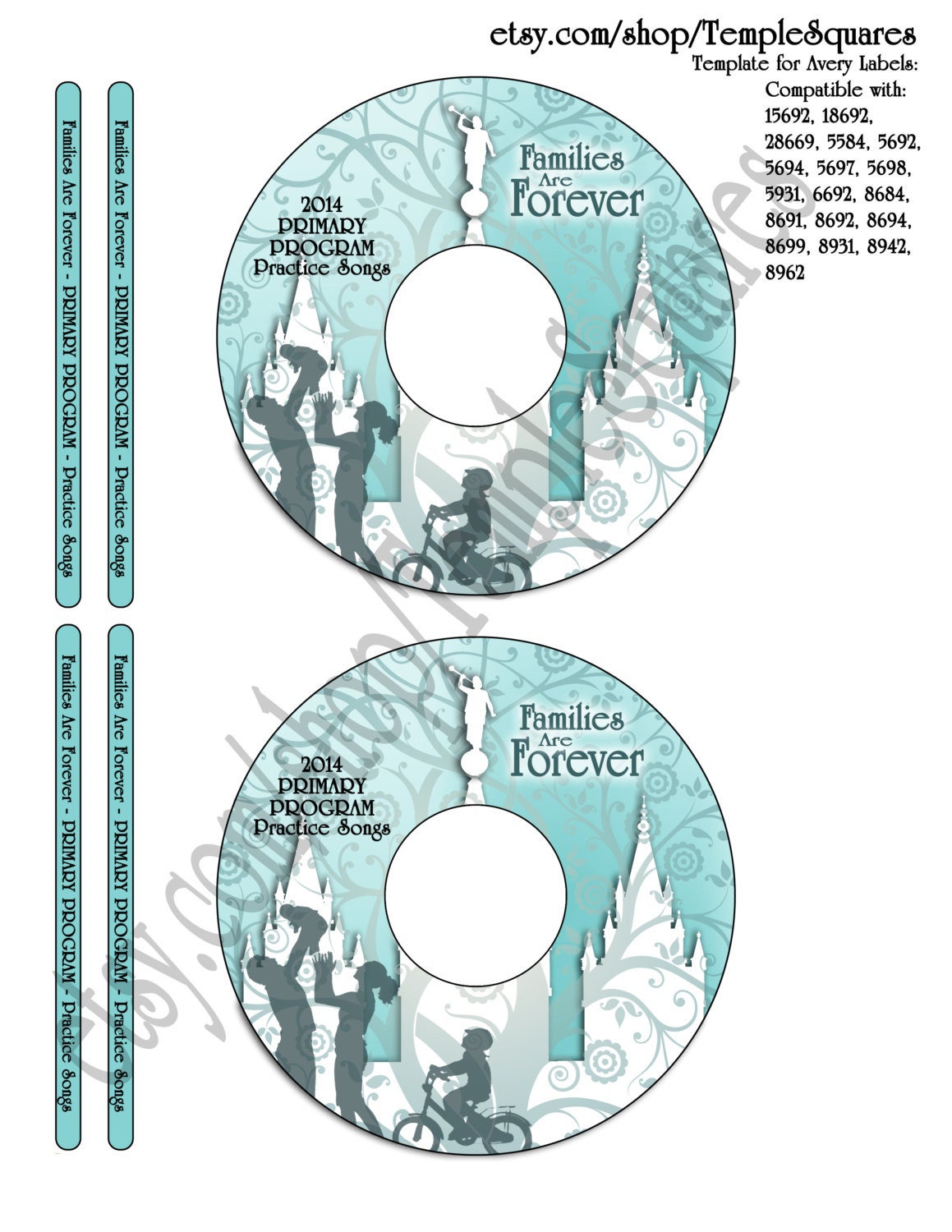 PRINTABLE Primary Program Practice Songs CD by templesquares