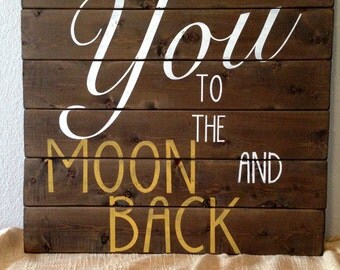 I Love You To The Moon And Back Wall Art family room wall art | etsy I Love You To The Moon And Back Wall Art family room wall art | etsy