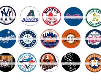 30 Baseball team bottle cap images