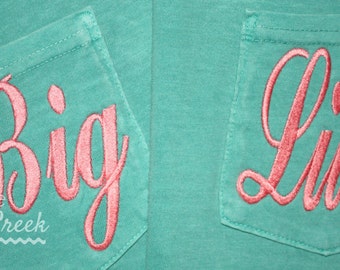 Big Little Sorority Shirts Reveal Unisex Short Sleeve Pocket Tee Big Little - Big Little Sorority Gift Bid Day
