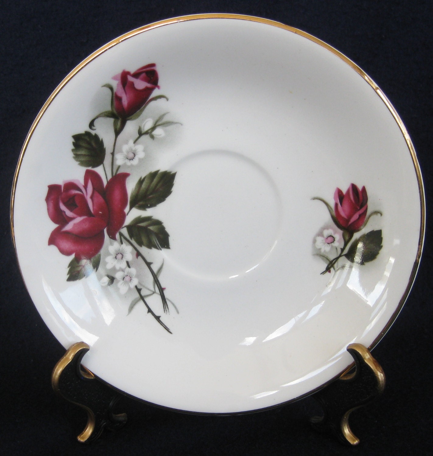 Lefton Bone China with Rose Pattern Teacup by HomeandHearthVintage