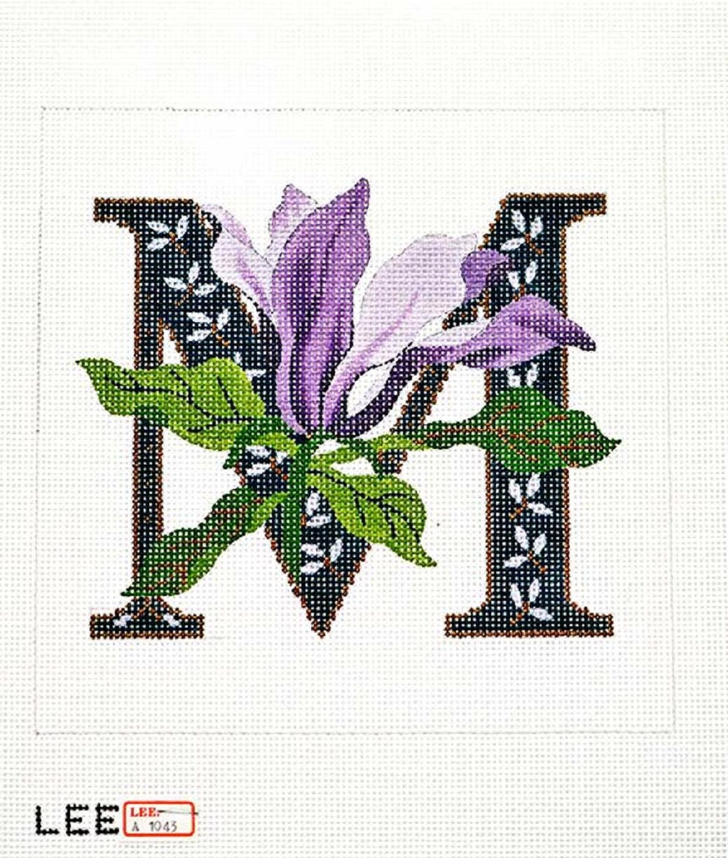 Needlepoint Handpainted LEES Alphabet Initial LETTER M by CLGifts