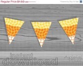 ON SALE 50 % OFF Candy Corn, Printable Pennant, Halloween banner, Party Decoration, party supplies, digital, instant digital download, Diy Il_170x135