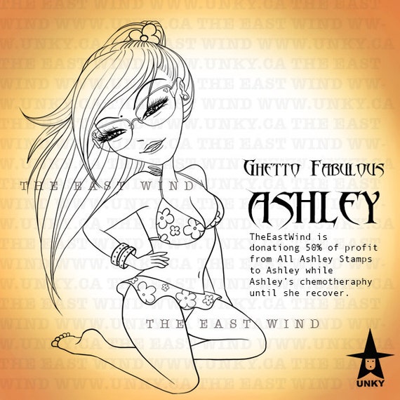 Digital stamp-Ghetto Fabulous 'Ashley' I love my life -300dpi JPG/PNG files