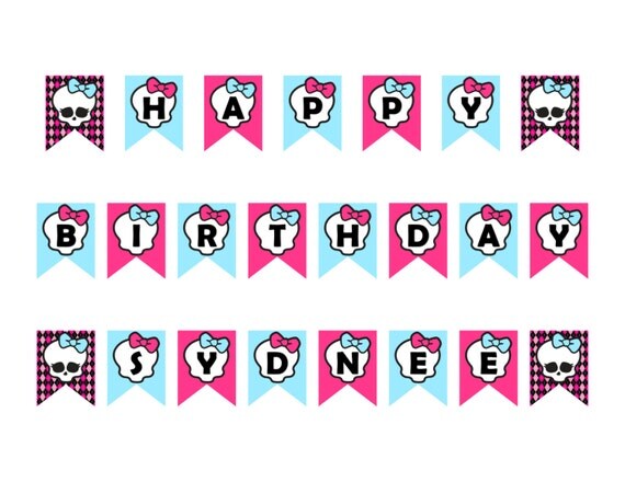 INSTANT DOWNLOAD Printable Birthday Banner By PamelasDigitalPrints INSTANT DOWNLOAD Printable Birthday Banner By PamelasDigitalPrints