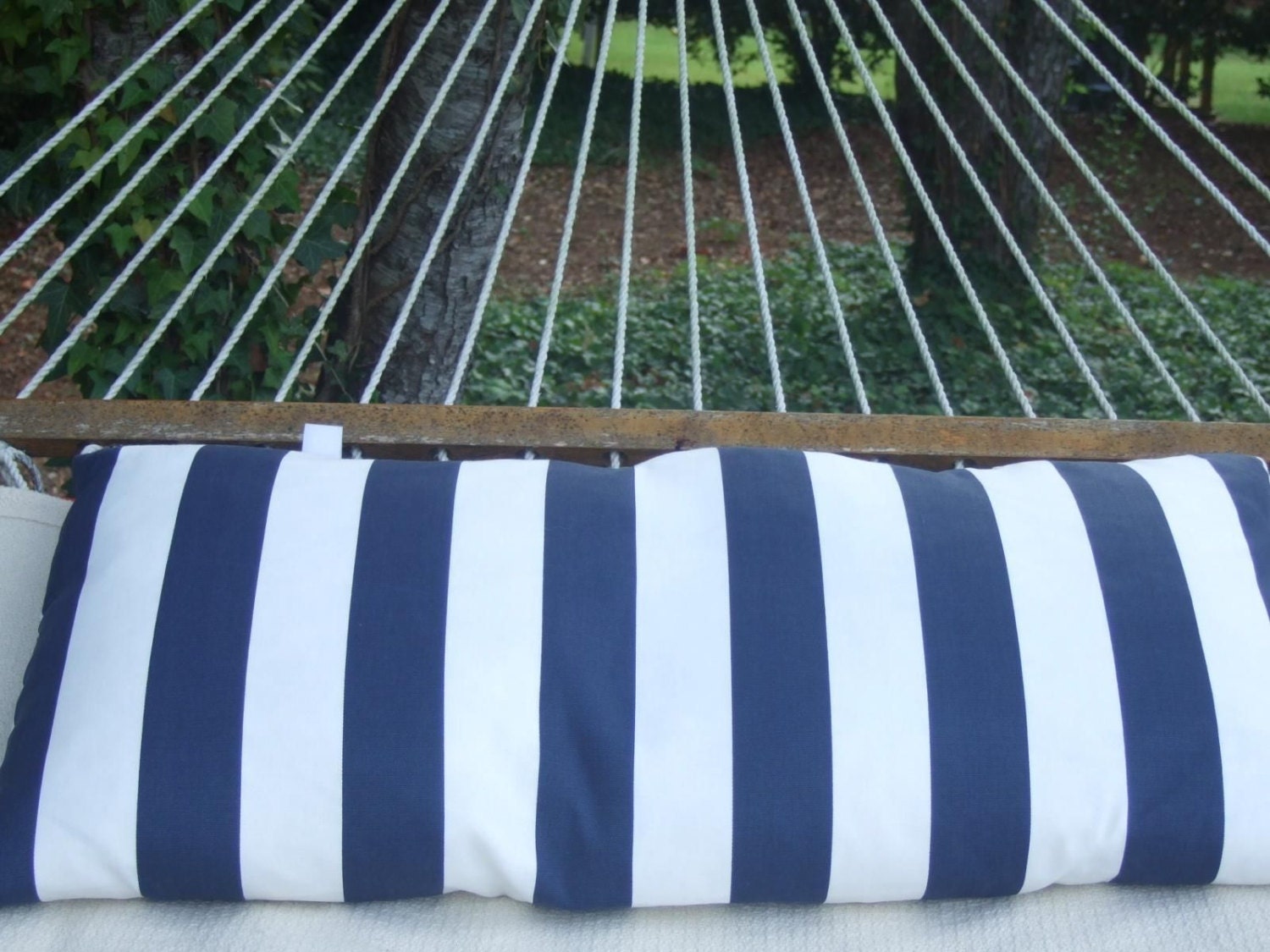 Outdoor Fabric Hammock Pillow with Velco fasteners Navy