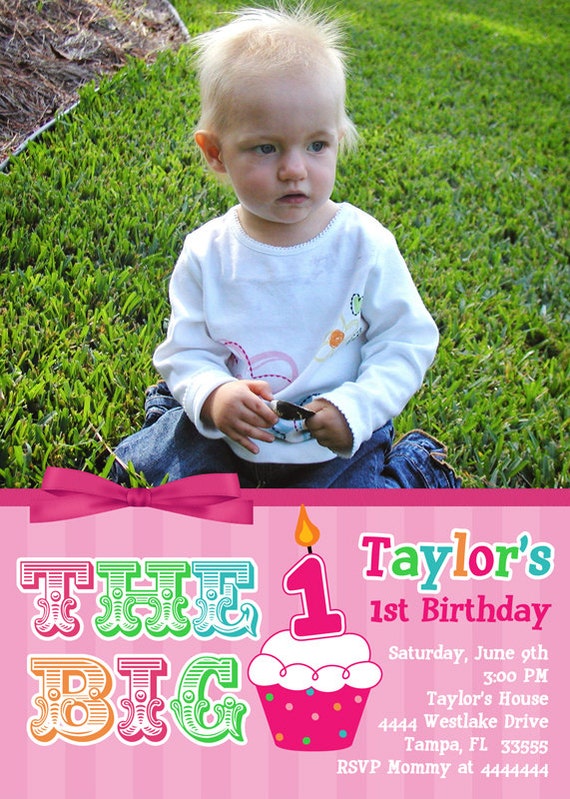 1st Big One Cupcake Birthday Party Invitation - Printable Il_570xn