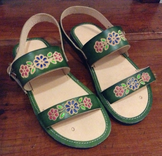 Children's Leather Mexican Shoes- Flip Flops-Sandals-Hippie-BOHO ...