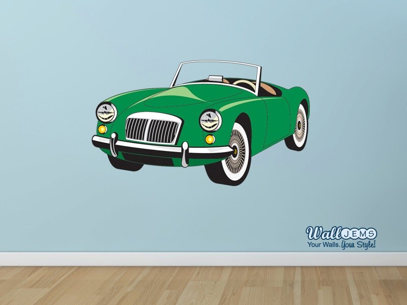 Car Wall Decal MGA British Roadster Vinyl Wall Decal by