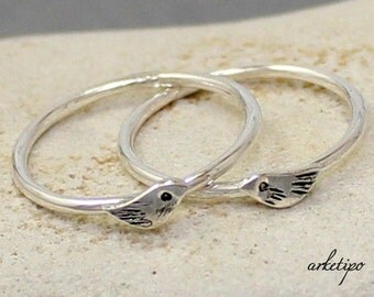 Bird Ring of sterling silver...Stack ring... Stacking Ring.. You will love it.. One Ring..