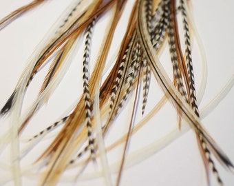 Real Feather Hair Extensions : Mixed Naturals