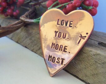 Copper Wallet Insert Gift Men Love you More Love you Most Jewelry Boyfriend Pocket Charm Wife Purse Custom Girlfriend Husband Anniversary
