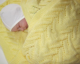 Newborn, Lacy, Hand Knitted, Baby Blanket, Baby Girl, Baby Boy, Baby Afghan, Baby Shower Gift