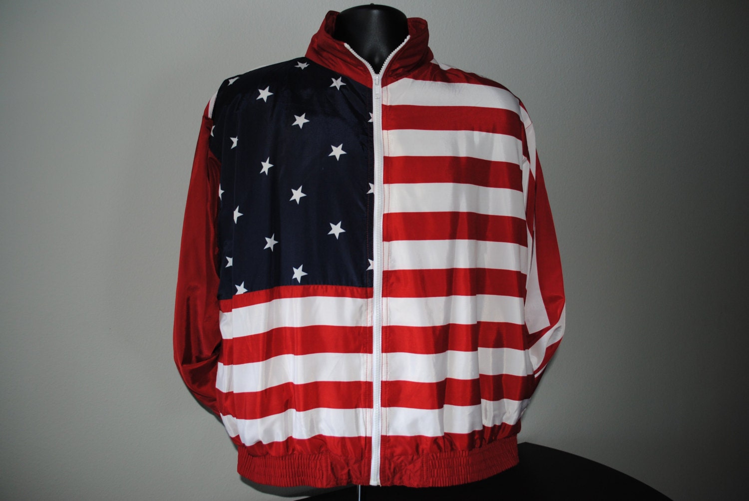 Vintage American Flag Windbreaker Jacket L