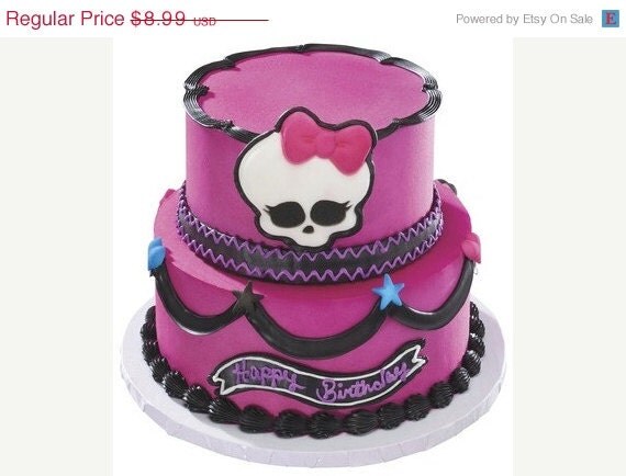 SUMMER SALE Monster High Skullette and Hearts Edible Sugar Cake Kit Il_570xn