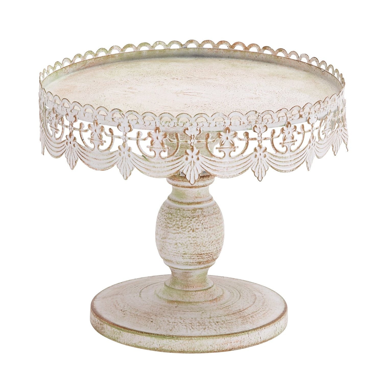 VintageStyle Metal Cake Stand Metal Scroll Cake Stand Lace