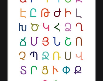 Popular items for armenian alphabet on Etsy