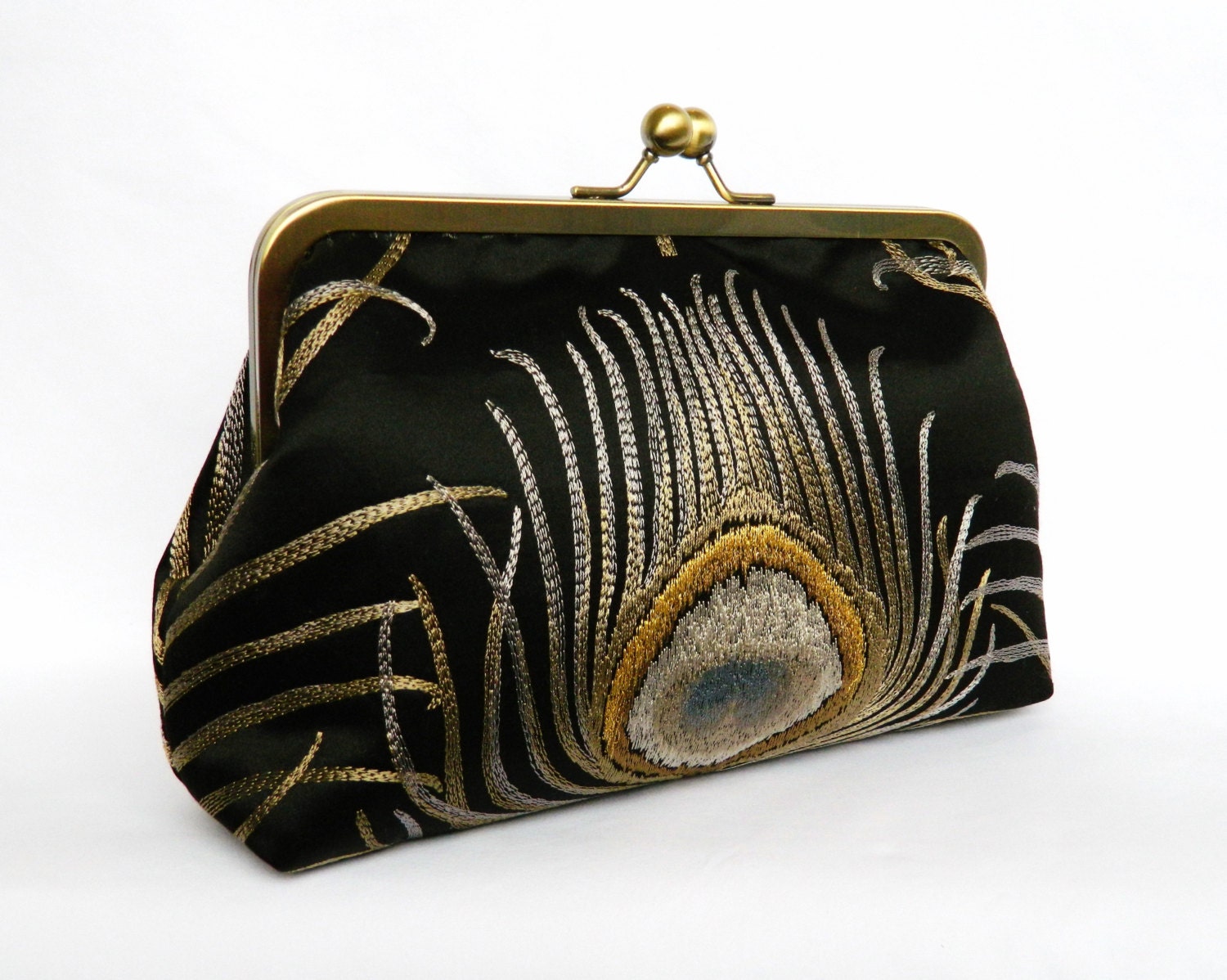 Clutch purse Wedding Clutch Purse Black and Gold by TheHeartLabel