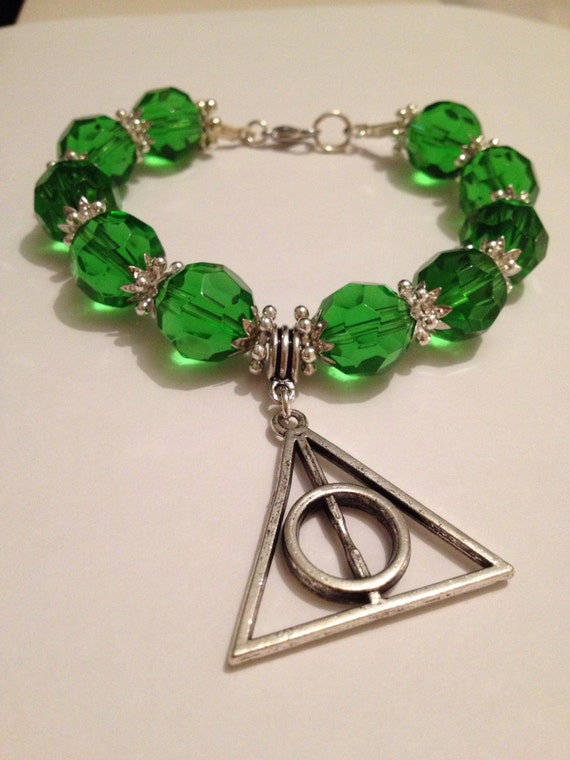 Harry Potter Slytherin Deathly Hallows Green Bracelet