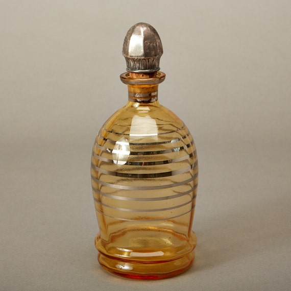 vintage decanter yellow glass danish collectible scandinavian