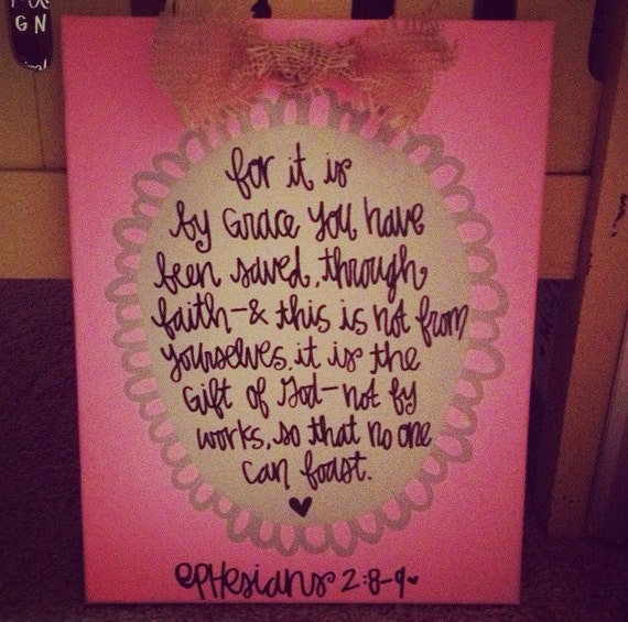 bible verse canvas with burlap bow