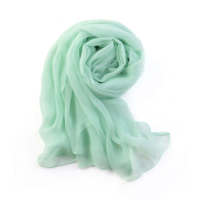 Mint Green Chiffon Scarf Pale Green Chiffon Scarf 30D58