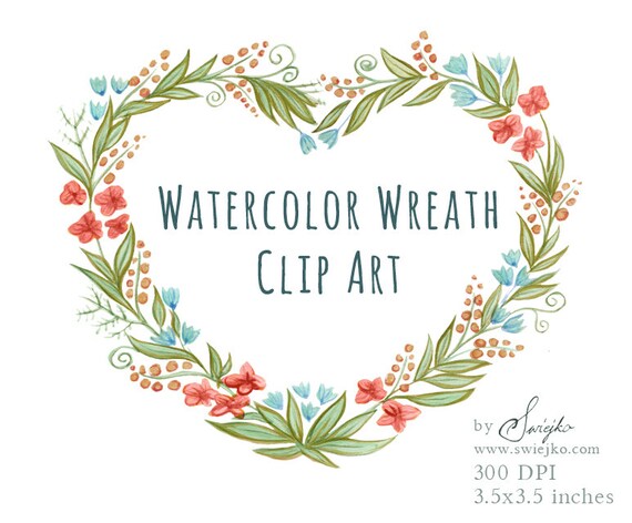 Floral Frame Digital Clipart Watercolor Flowers Watercolor