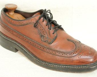 Vintage Crown Imperial Brown Longw ing Gunboat Blucher Wingtip 7.5 D ...