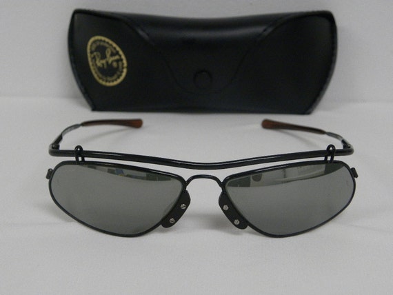 New Vintage B&L Ray Ban Inertia Black Silver Mirror W2393 Wrap