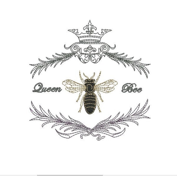 Download Instant download Machine Embroidery Queen bee