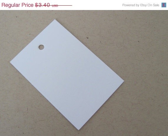 15% off - 25 White Cardstock Tags 1 5/8 x 2 7/8 - t158 Il_570xn