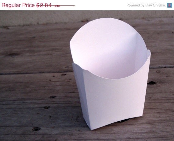 ON SALE - 12 - White French Fry Boxes - Popcorn Box - Treat Box - Favor Box - Il_570xn