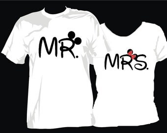 Mr Mrs Mickey Minnie Names Tshirts couples Disney vacation