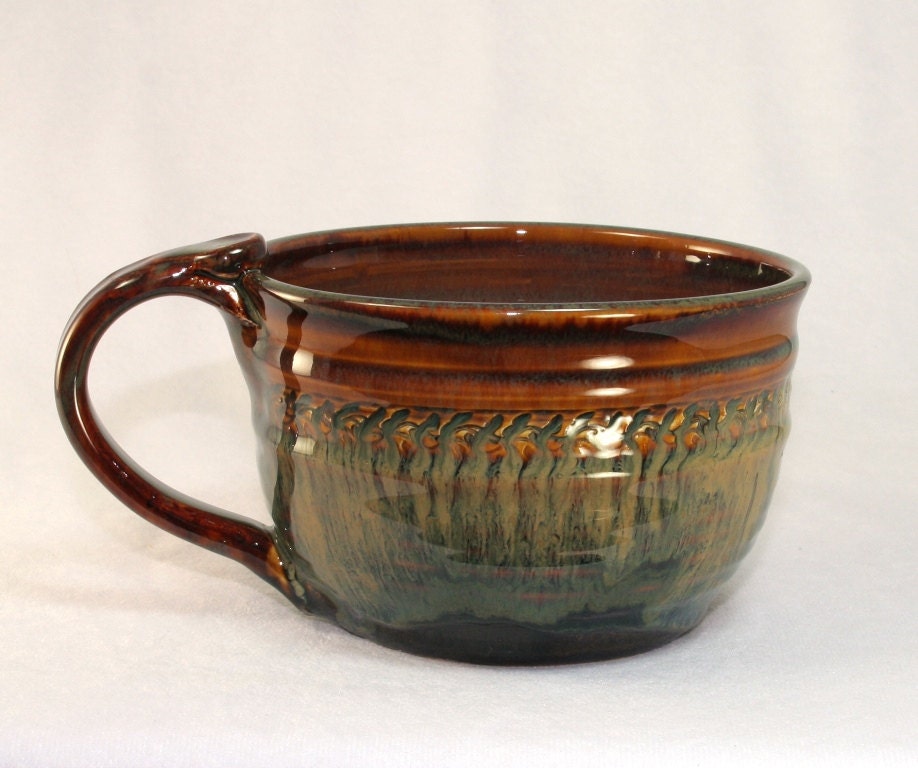 Stoneware pottery soup bowl by DrostePottery on Etsy