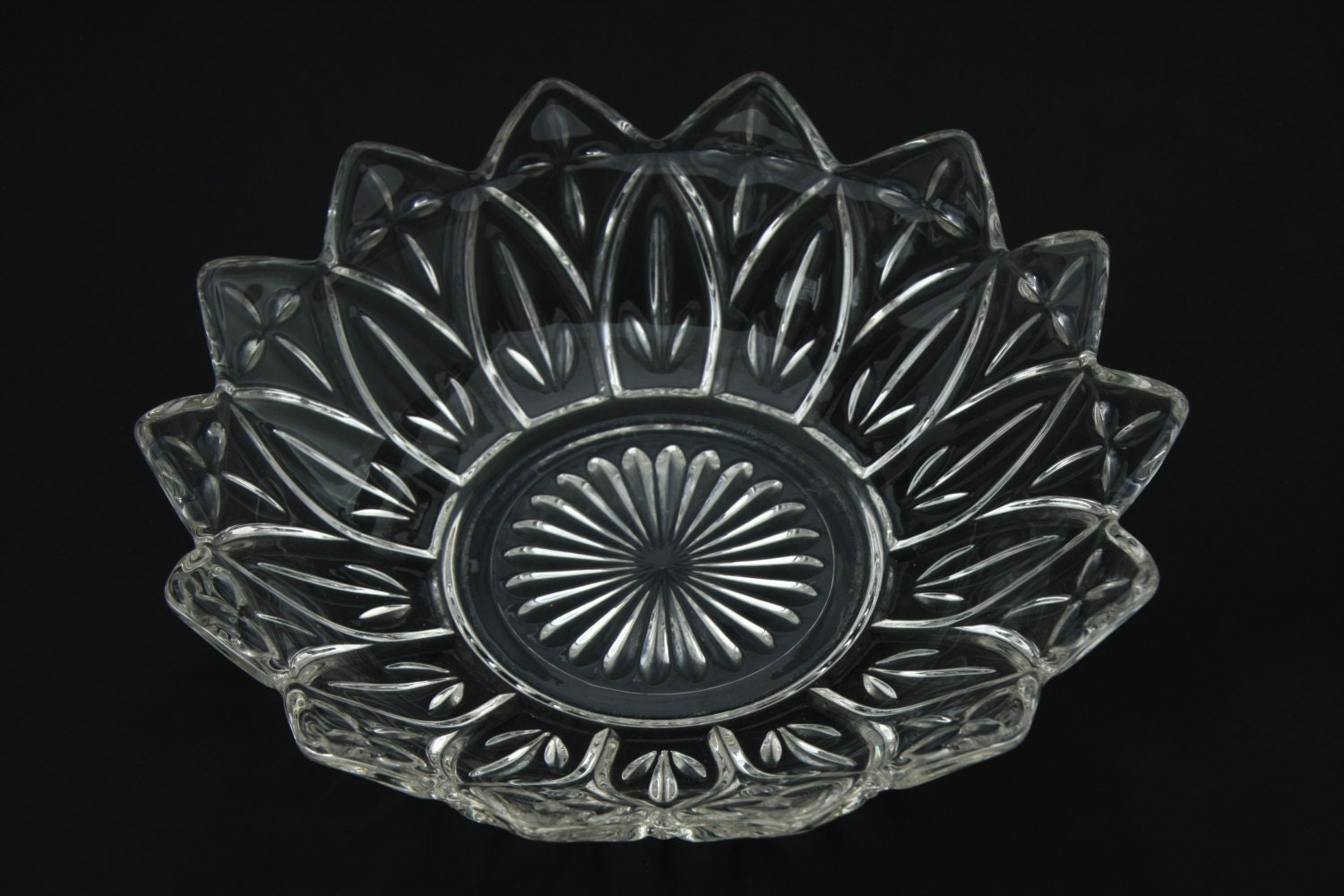 Federal Glass Petal Pattern 2829 Crystal by LoveThisVintageStuff