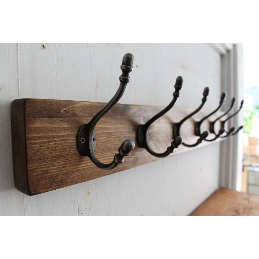 Wooden Coat Rack Country Cottage Reclaimed Antique Pine
