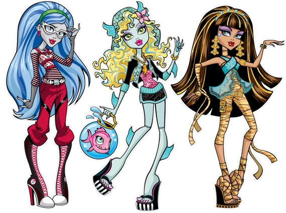 Monster High set of 3 Lagoona Cleo Ghoulia by KewlWallStickers