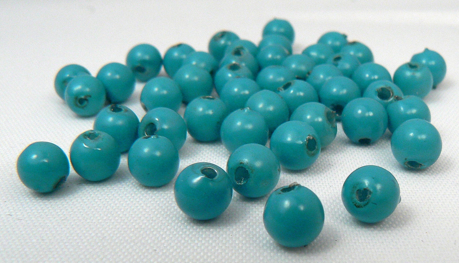 Turquoise Beads 15 Loose Turquoise Blue Beads Round