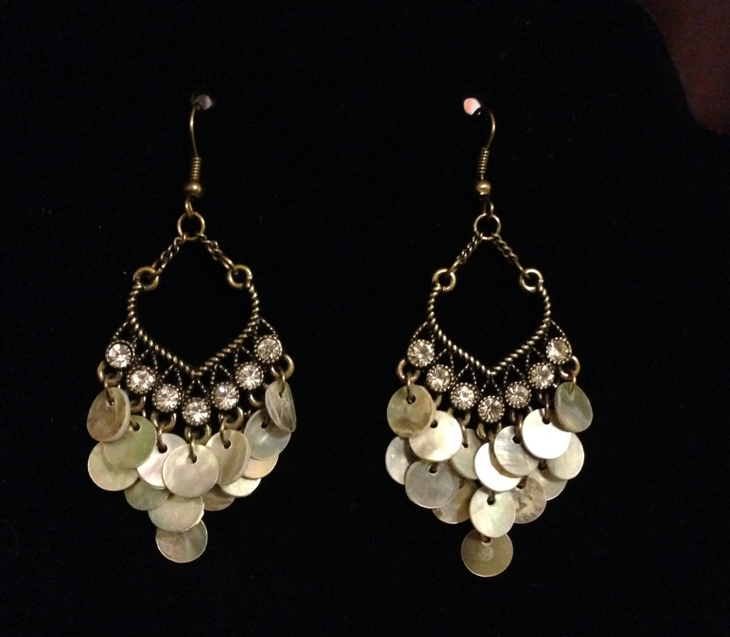 Bronze Chandelier Statement Dangle Earrings by CraftedForYouBySue