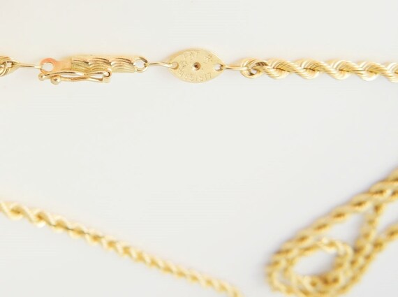 14k Rope Chain Necklace Silk GOLD Genuine