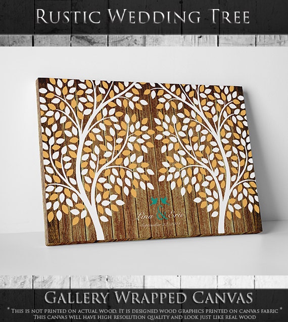 Rustic Wedding Guest Book // Rustic Guest Book // Rustic Wedding Decor // Rustic Guest Book Wedding // Fits 100-300 Guests // 24x36 Inches by WeddingTreePrints