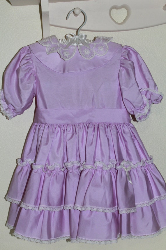 Items similar to Vintage little girl southern belle dress! Purple ...