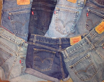 Levi's High Waisted Shorts / High-waisted shorts LEVIS denim shorts / ALL SIZES / Vintage Levi Cut Off Shorts High Waist /Custom